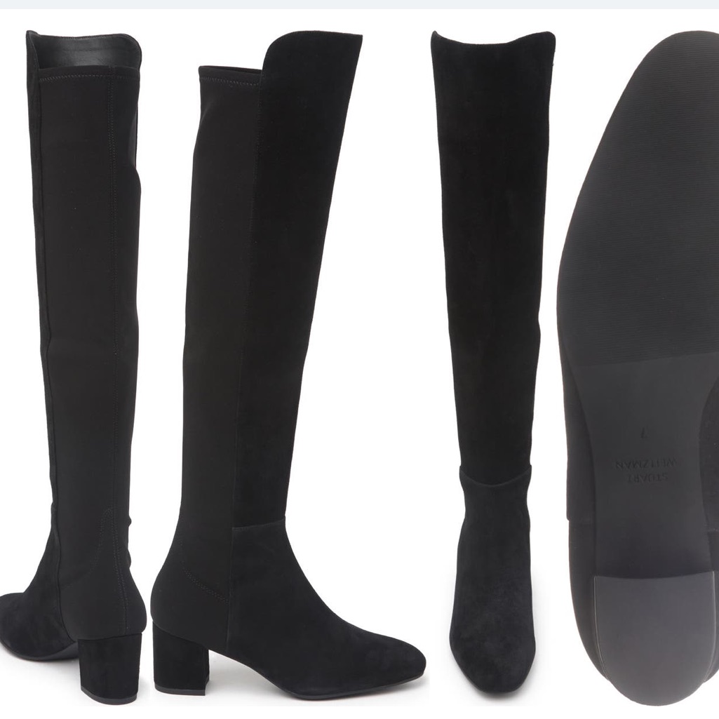 Black Suede Stuart Weitzman Gillian Over-The-Knee Boots (11)